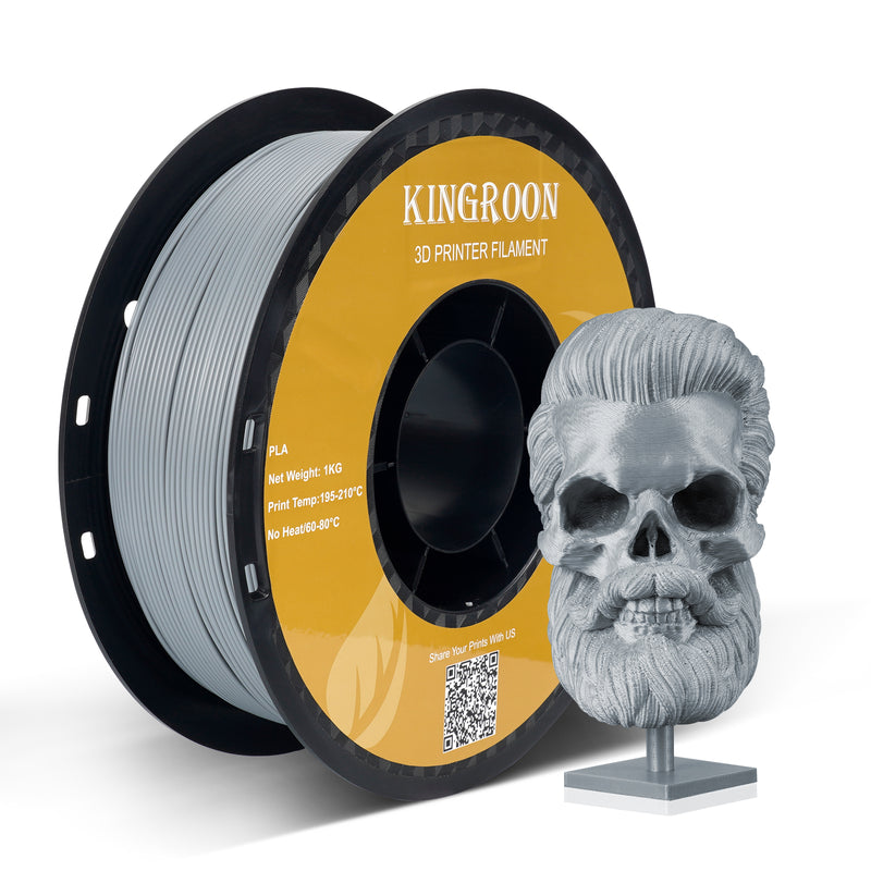 【2KG Pack】Silver PLA Filament (FRESH)-3D Print Material-Kingroon 3D