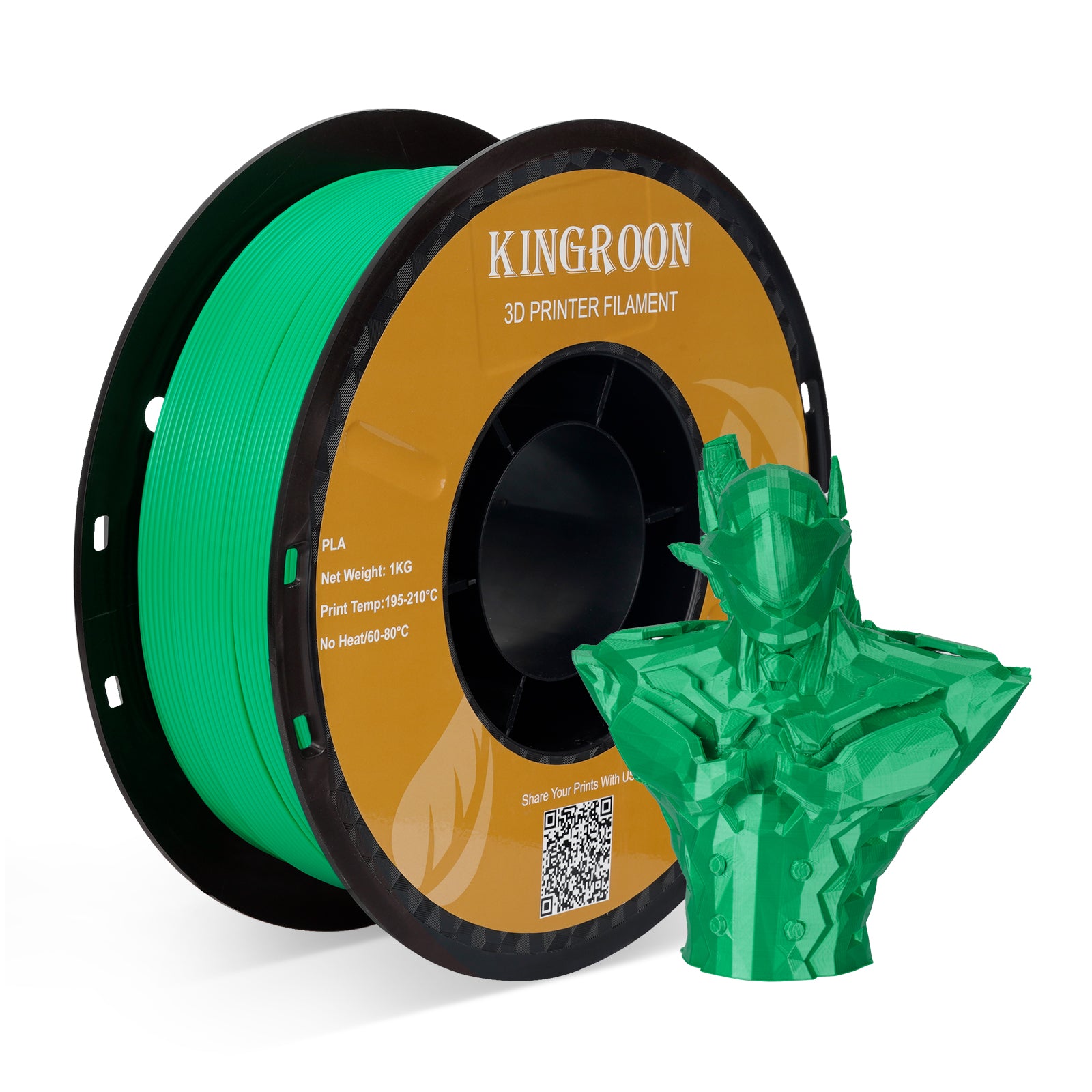 【2KG Pack】Green PLA Filament 1.75mm 1KG (FRESH)-3D Print Material-Kingroon 3D