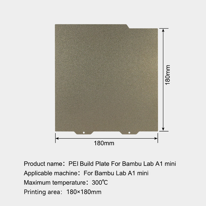 For Bambu A1 mini Heated Bed 184*184mm Double Side PEI PEO PET Spring Steel Sheet 3d Printer Printing Build Plate for Bambu-3D Printer Accessories-Kingroon 3D