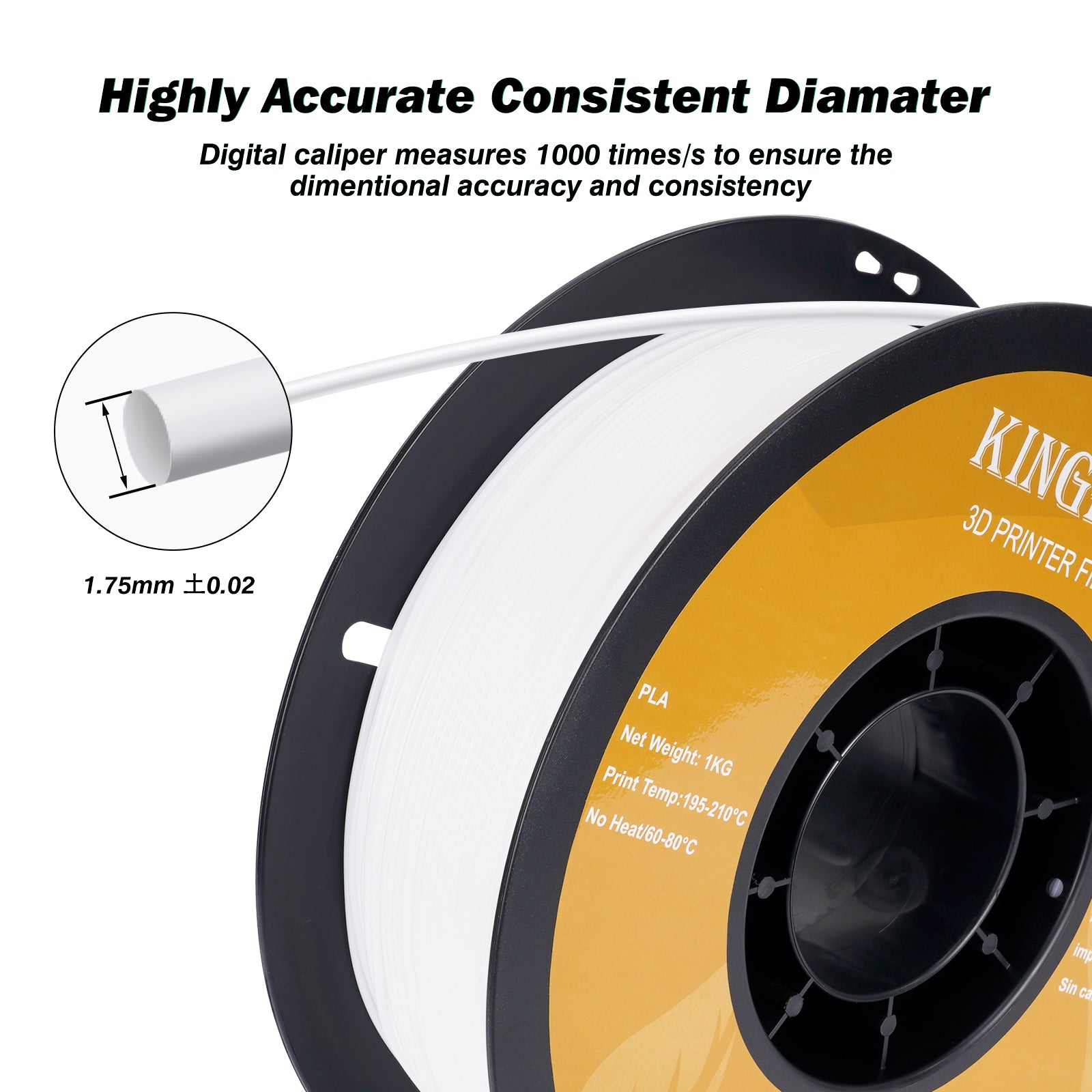 【2KG Pack】White PLA 3D Print Filament (FRESH)-3D Print Material-Kingroon 3D