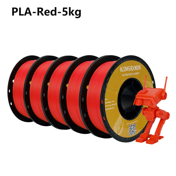 KINGROON PLA Filament 1.75mm 5KG PLA For 3D Printer, Standard 1kg/roll 3D Printing Filaments Mix Color Local Shipping-3D Print Material-Kingroon 3D