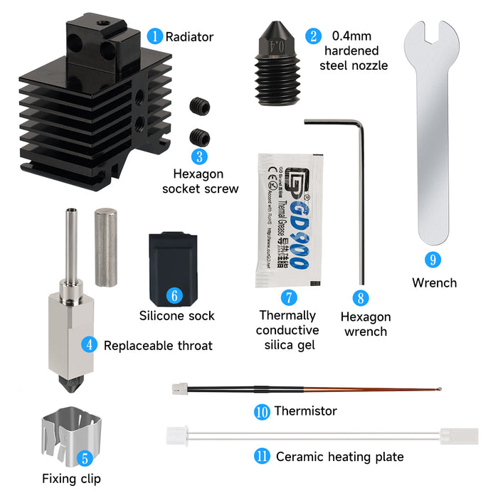 Extrusion head assembly for Bambu lab X1 P1P-3D Printer Accessories-Kingroon 3D