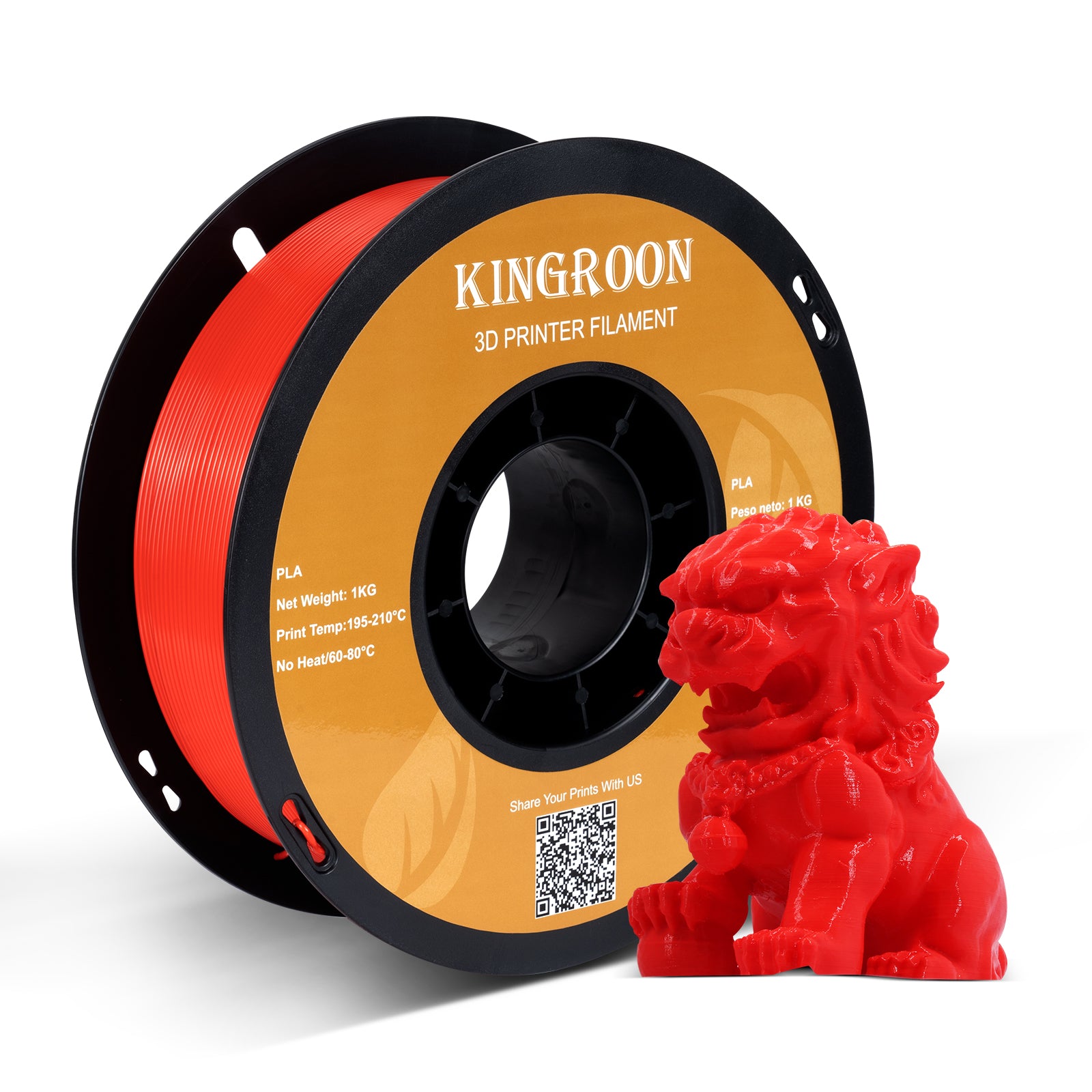 【2KG Pack】Red PLA 3D Print Filament (FRESH)-3D Print Material-Kingroon 3D