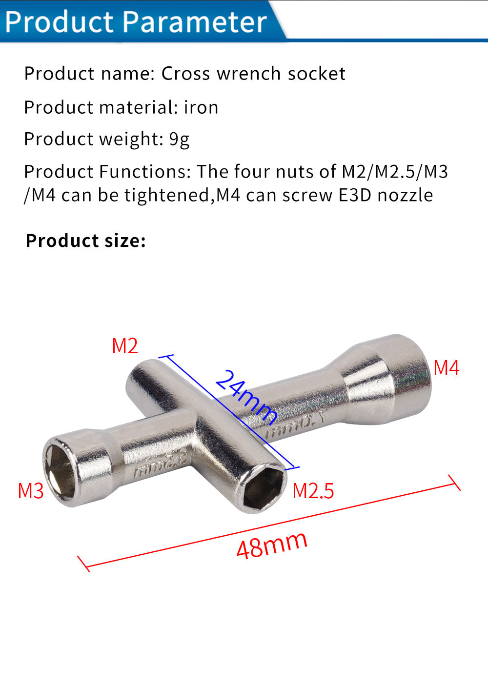 Cross Nozzles Wrench Screw-3D Printer Accessories-Kingroon 3D