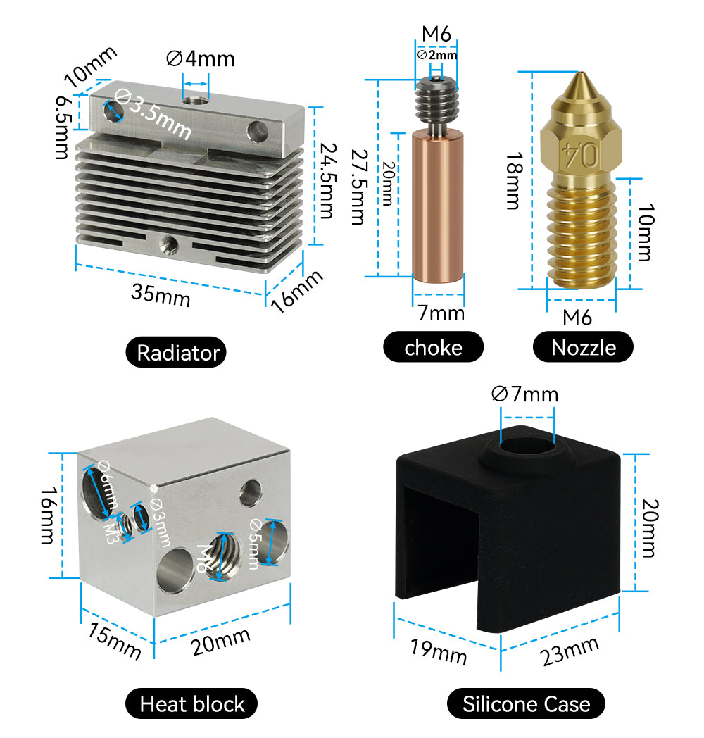 For Elegoo Neptune 4 Neptune 4 pro 24V 50W Hotend kit Bimetal Heatbreak Heated Block Cartridge Heating Rod Thermistor Heatsink-3D Printer Accessories-Kingroon 3D