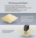 PEI Honeycomb Build Plate For Bambu Lab P1P/P1S/X1/X1C/X1E/A1 Mini Double Side PEI Spring Steel Sheet for Creality K1C K1 Max-3D Printer Accessories-Kingroon 3D