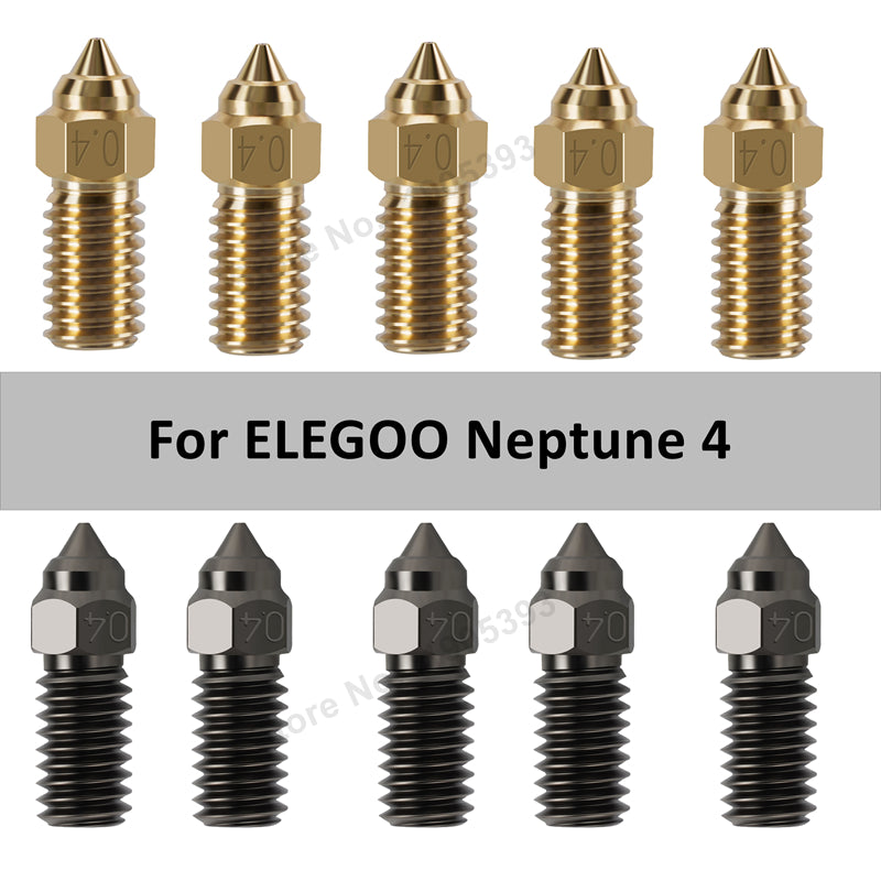 Brass Hardended Steel 0.4mm 3D Printer Nozzle For ELEGOO Neptune 4-3D Printer Accessories-Kingroon 3D