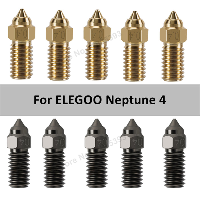 Brass Hardended Steel 0.4mm 3D Printer Nozzle For ELEGOO Neptune 4-3D Printer Accessories-Kingroon 3D