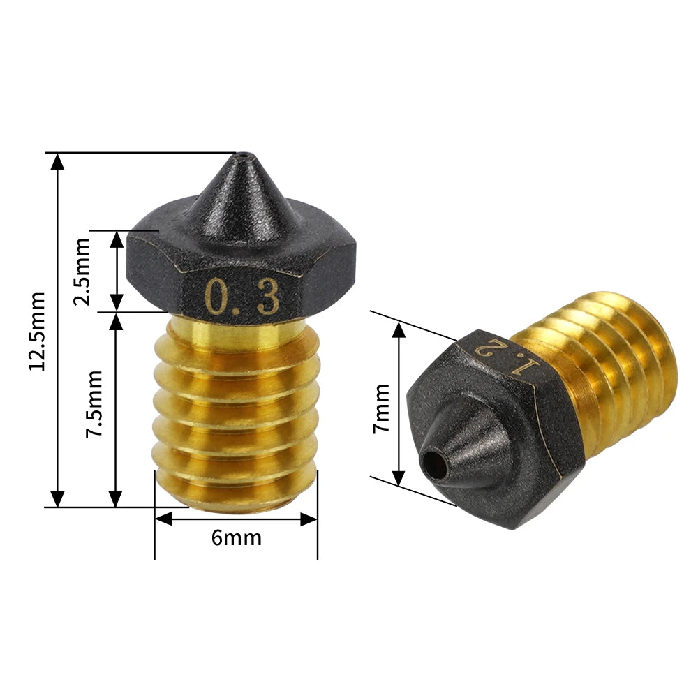 E3D V6 CHT High Flow Brass Nozzle Coated Non Stick Filament-Kingroon 3D