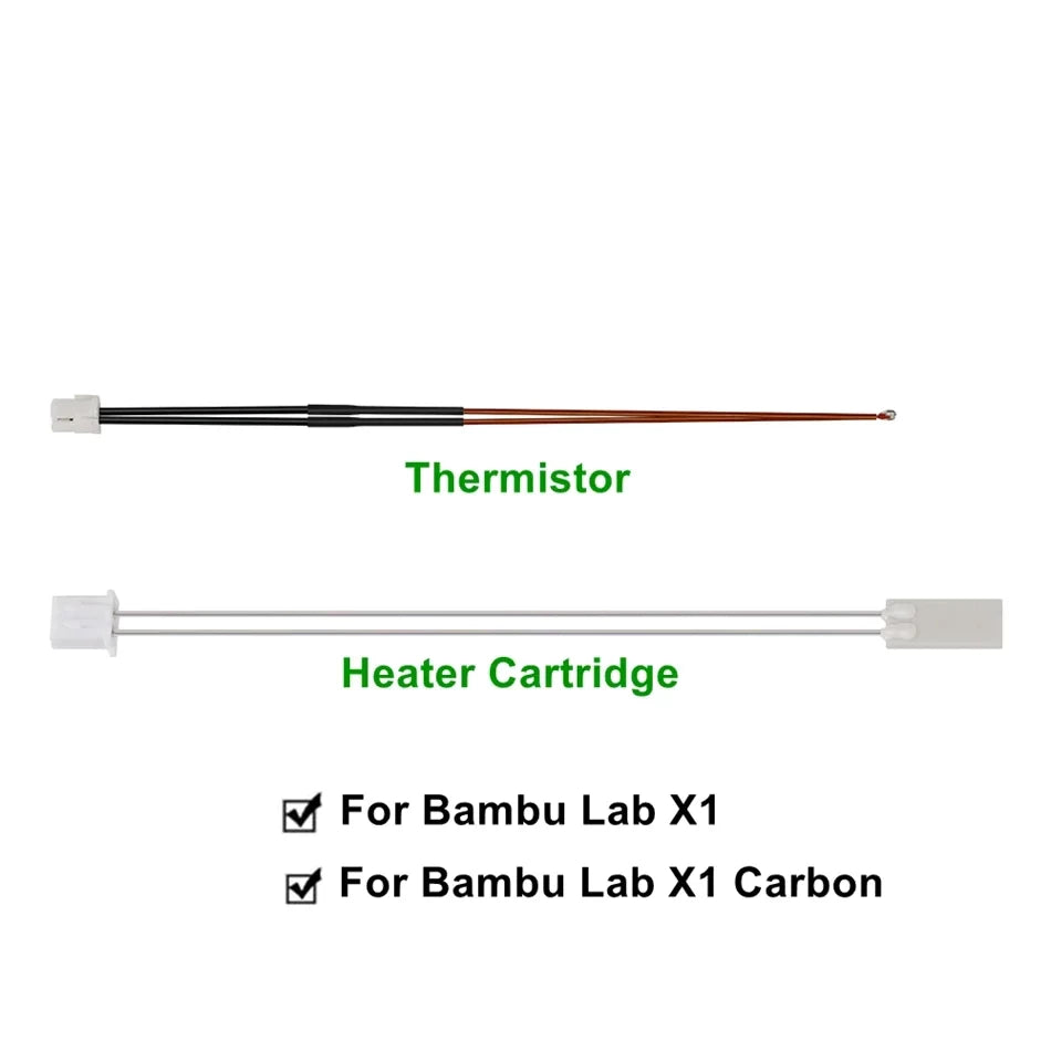 NTC 3950 100K Thermistor 24V 48W Ceramic Heating Rod For Bambu Lab X1