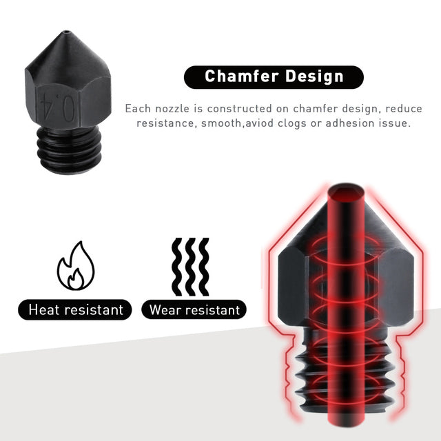 CHT Nozzle MK8 High flow 1.75mm Filament Hardened Steel Nozzles