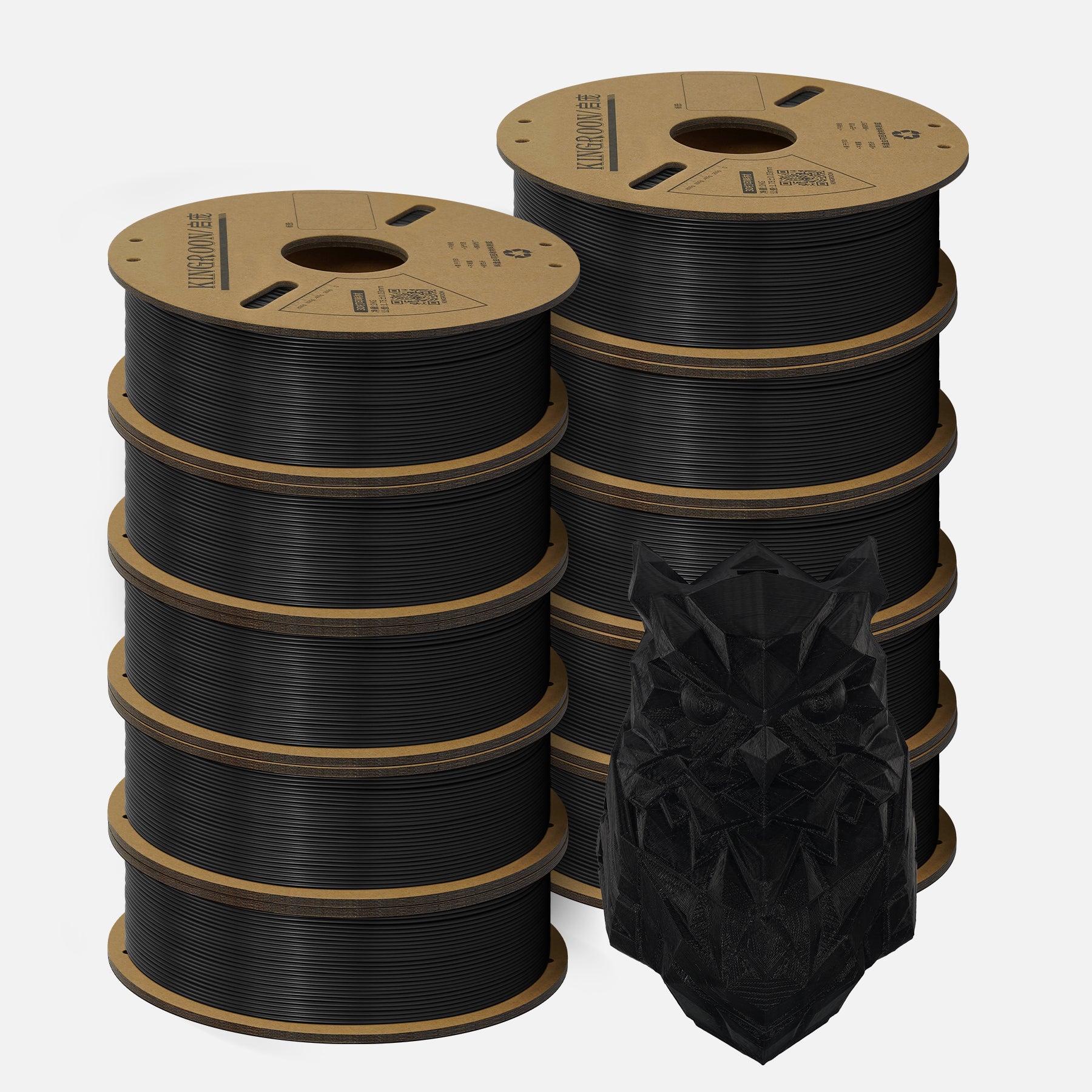 10KG Black PLA Filament 1.75mm for The US-3D Print Material-Kingroon 3D