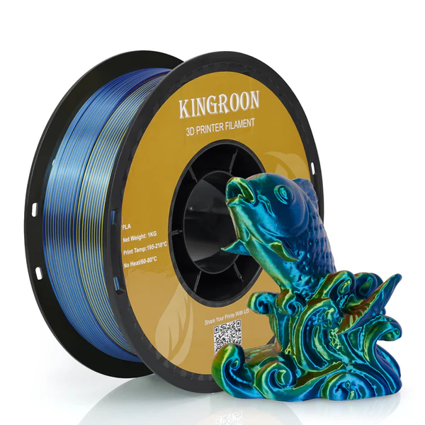 🔥 Silk Rainbow / Silk Tri-Color PLA 3D Printing Filament-3D Print Material-Kingroon 3D