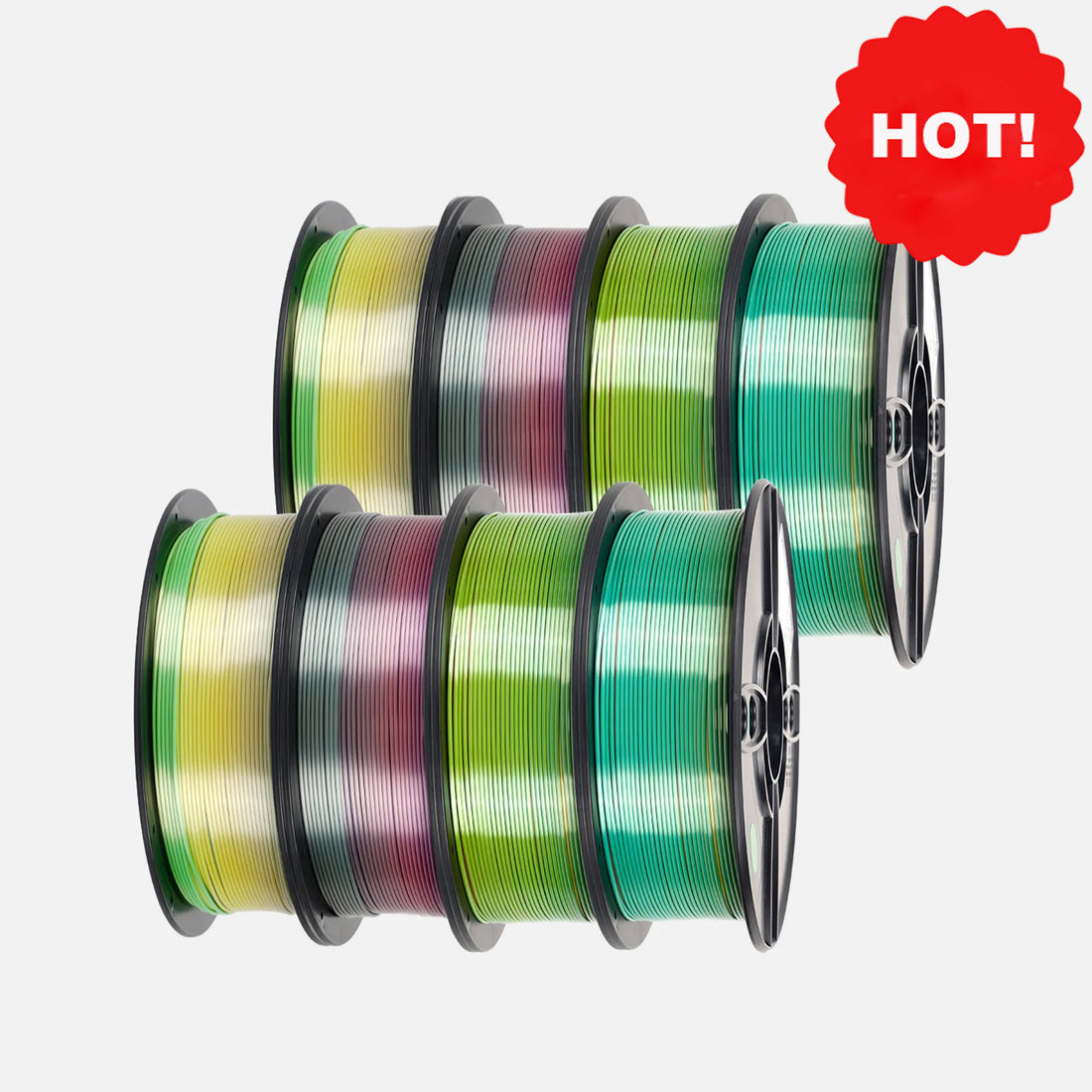 🔥 Silk Rainbow / Silk Tri-Color PLA 3D Printing Filament-3D Print Material-Kingroon 3D