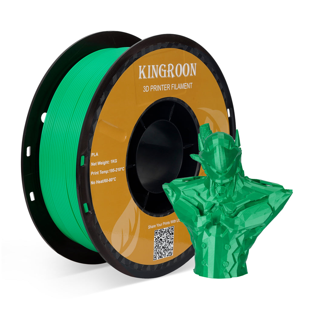 【2KG Pack】Green PLA Filament 1.75mm 1KG (FRESH) by Kingroon