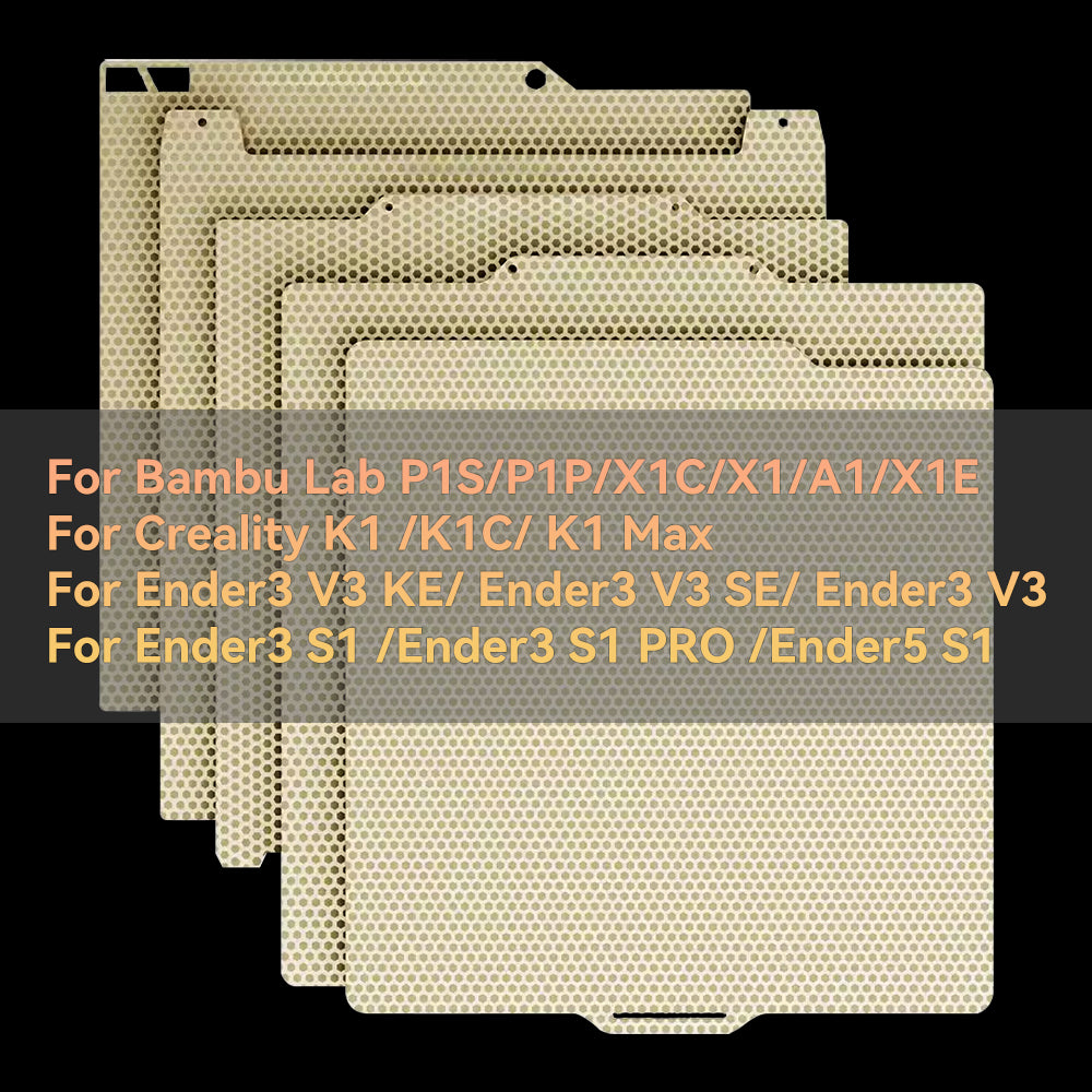 PEI Honeycomb Build Plate For Bambu Lab P1P/P1S/X1/X1C/X1E/A1 Mini Double Side PEI Spring Steel Sheet for Creality K1C K1 Max-3D Printer Accessories-Kingroon 3D