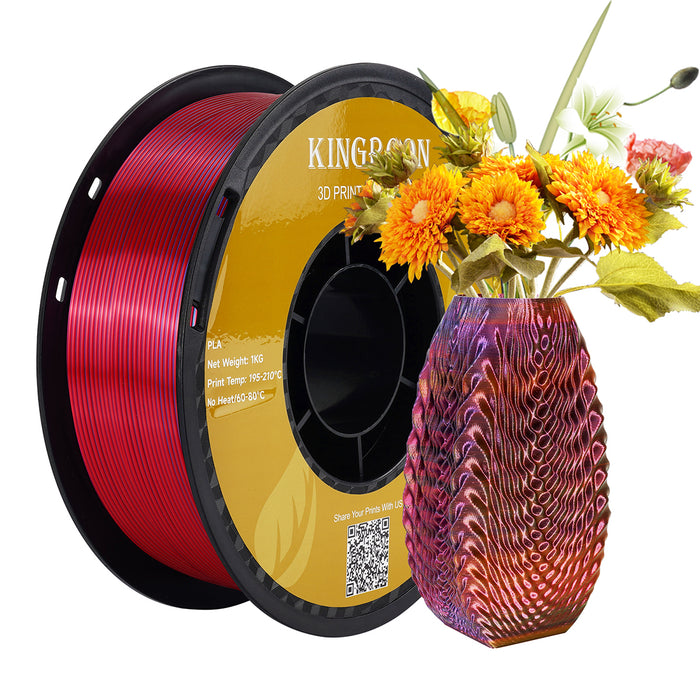 【2KG Pack】Tri-Color Silk PLA Filament - Red / Golden / Blue-3D Print Material-Kingroon 3D