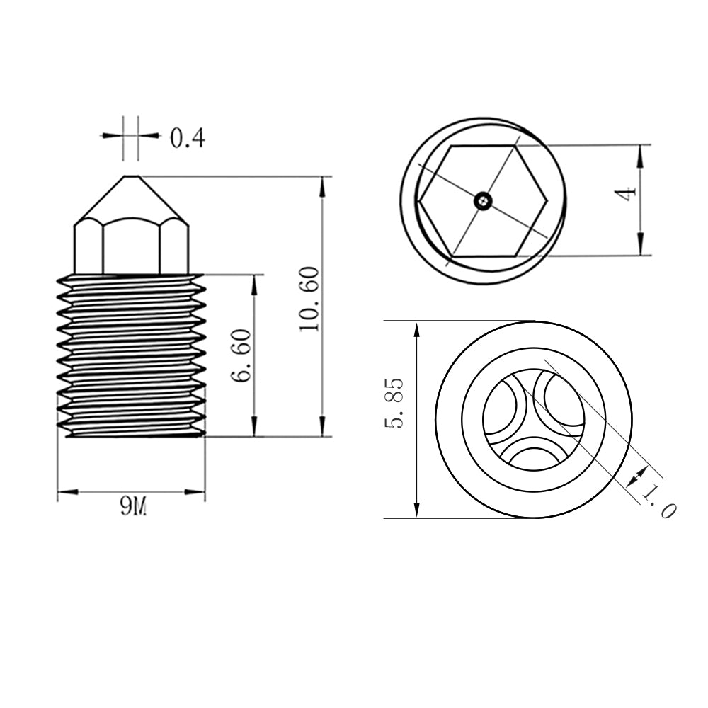 For Bambu Lab CHT Nozzle High Flow 0.2/0.4/0.6/0.8mm Brass Nozzle 500°C For Bambu Lab Hotend For Bambu Labs Nozzle Lab P1P-3D Printer Accessories-Kingroon 3D