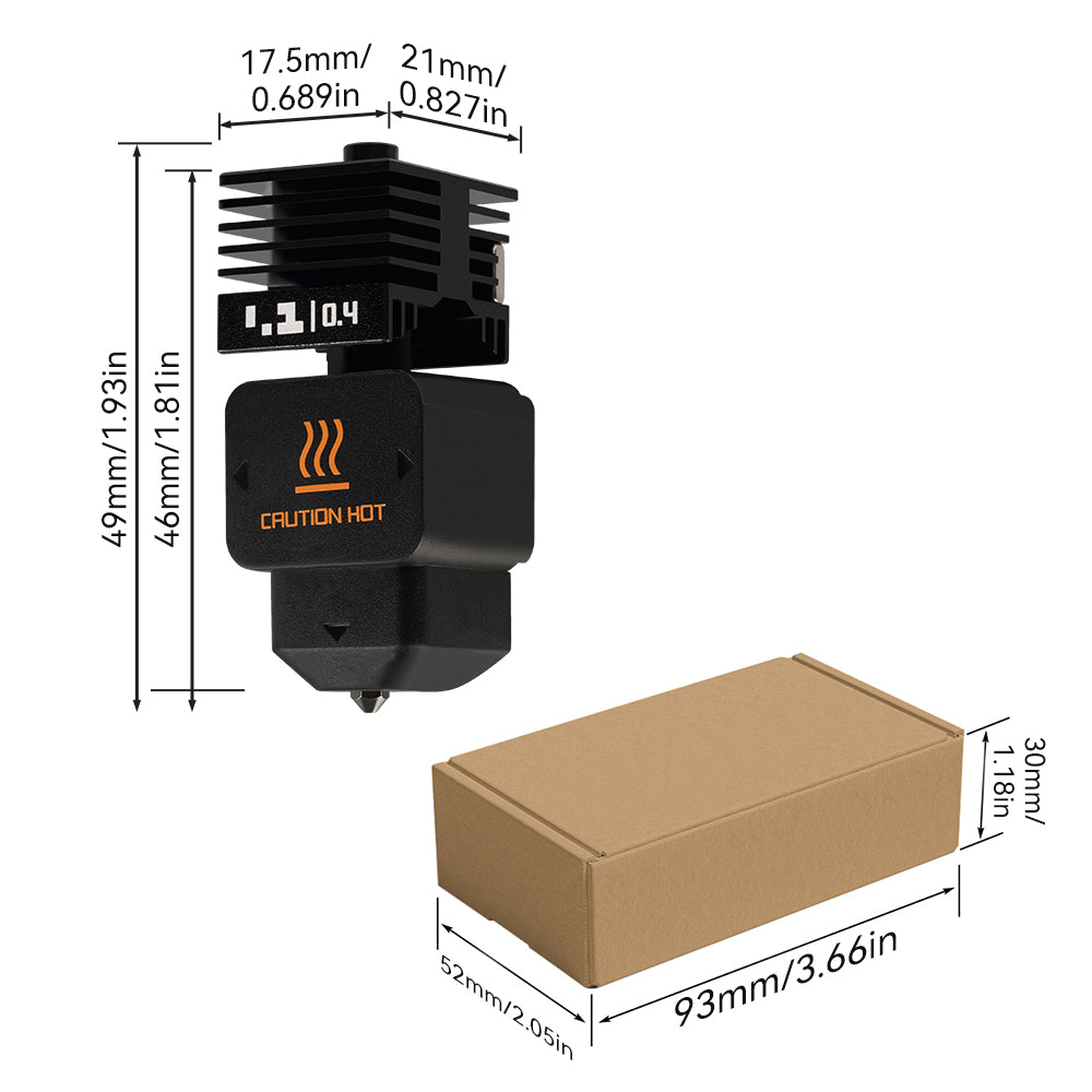 Bambu Lab H2D 3D Printer Standard Model Hardened Steel Hotend Nozzle