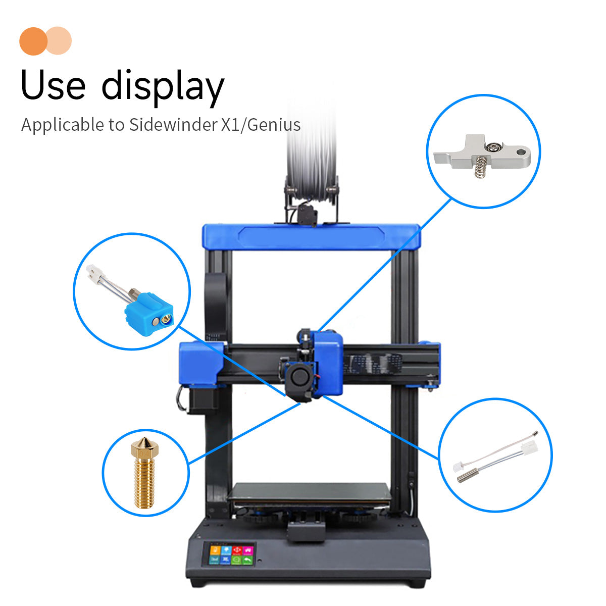 Hotend Kit for Artillery Sidewinder X1/X2, Genius/Genius Pro 3D Printers-3D Printer Accessories-Kingroon 3D