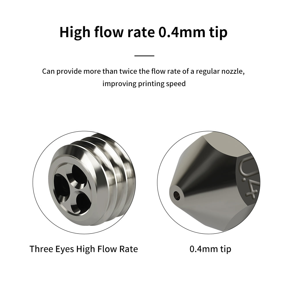 For Bambu Lab CHT Nozzle High Flow 0.2/0.4/0.6/0.8mm Brass Nozzle 500°C For Bambu Lab Hotend For Bambu Labs Nozzle Lab P1P-3D Printer Accessories-Kingroon 3D