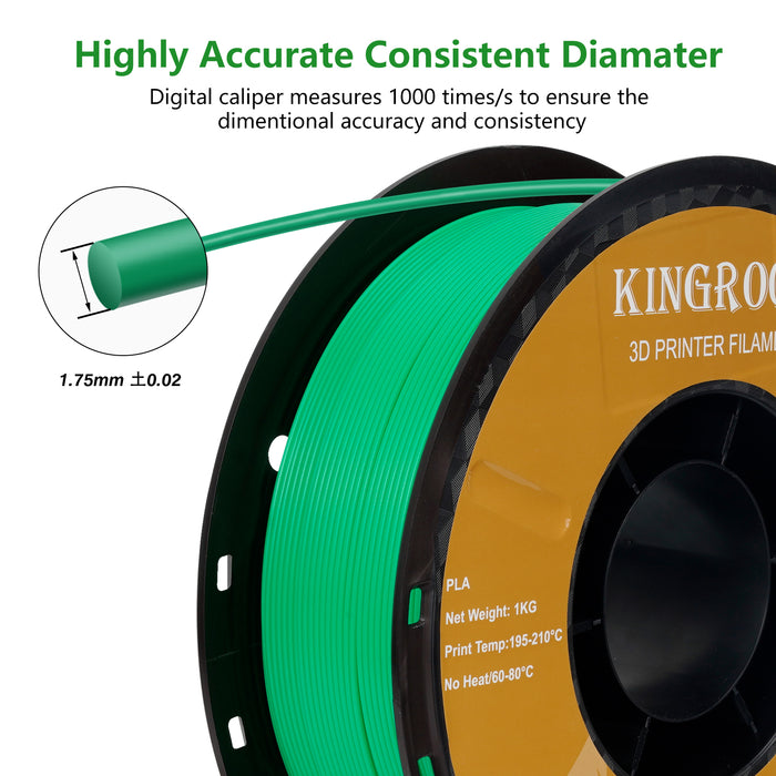 【2KG Pack】Green PLA Filament 1.75mm 1KG (FRESH)-3D Print Material-Kingroon 3D