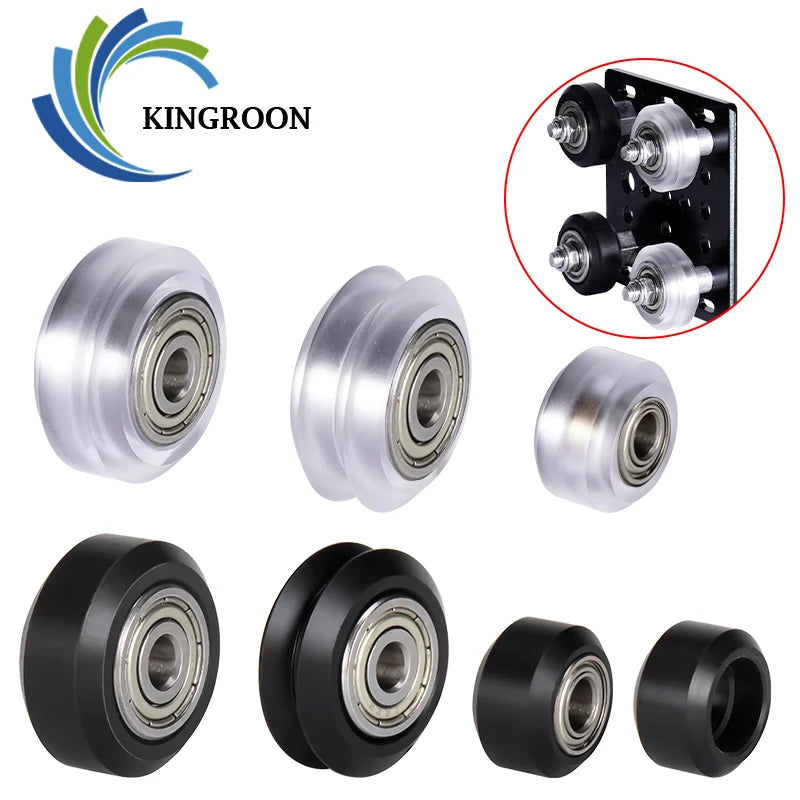 5pcs POM Pulley v-slot linear rail ball Bearing 3D Printer Parts CNC clear Polycarbonate v wheel for Openbuilds Plastic Wheel-3D Printer Accessories-Kingroon 3D