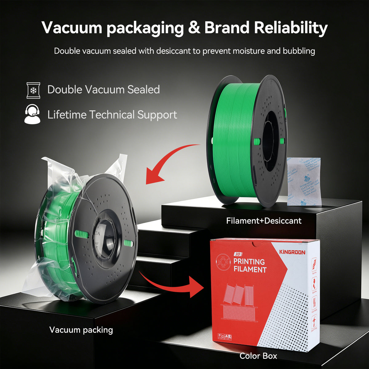 Kingroon PETG 3D Printer Filament, 10 Rolls, Dimensional Accuracy +/- 0.03 mm, 1kg Spool(2.2lbs), 1.75 mm，10KG Ten Colors Black White Grey Red Blue Green Yellow Orange Transparent Silver-Kingroon 3D