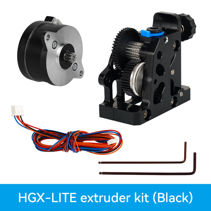 HGX-LITE-Extruder Dual Gear Extruder Hard Steel Reduction Gear High Speed Motor 3D Printer Parts For CR10 CR 10S Ender3 V2 VORON-3D Printer Accessories-Kingroon 3D