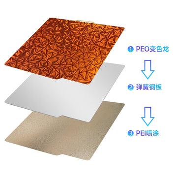 Bambu Lab P1/X1 Series PEO Chameleon & PEI Coated Build Plate 257×257mm Non-Magnetic-3D Printer Accessories-Kingroon 3D