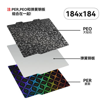 Bambu Lab A1 mini 184×184 Double-Sided Build Plate Textured Matte & PEO Diamond Surface-3D Printer Accessories-Kingroon 3D