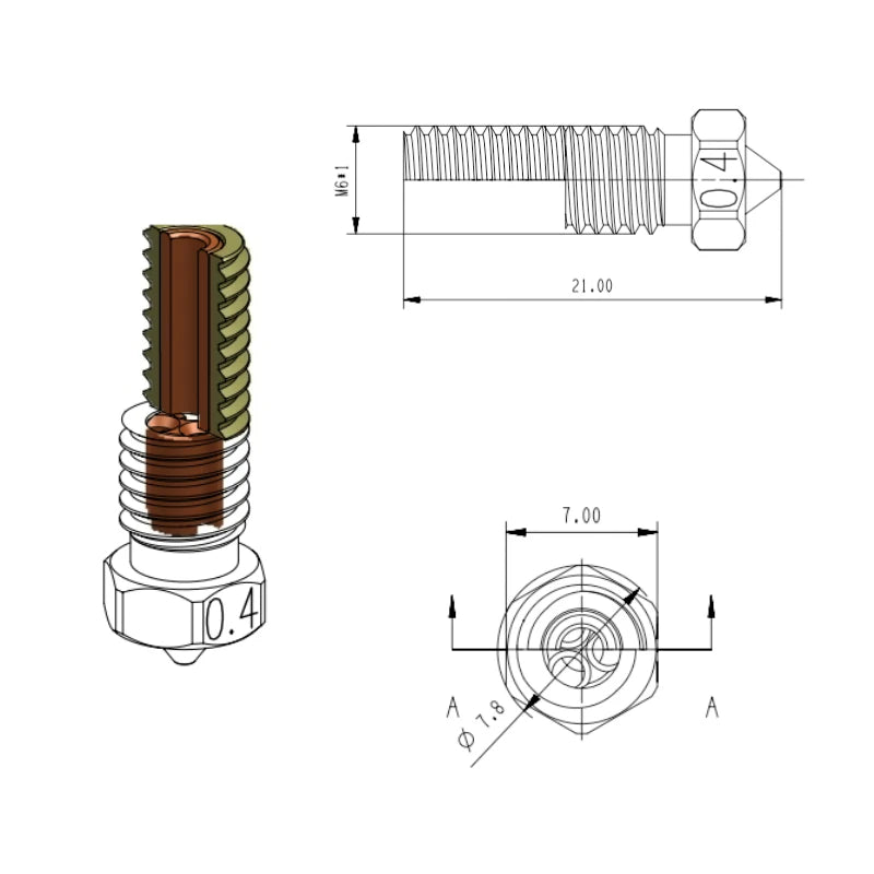 CHT Volcano Brass Nozzles High Flow Nozzle For Ender 3 1.75mm-3D Printer Accessories-Kingroon 3D