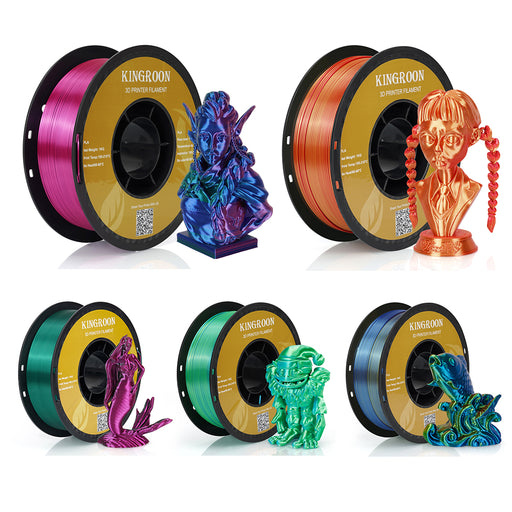 KINGROON Filament PLA pour imprimante 3D 1 kg 1,75 mm Filament PLA triple  couleur en soie Matériau d'impression 3D Dégradable Bobine écologique