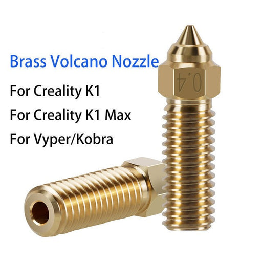 For Creality K1 Volcano Brass Nozzle M6 Thread 0.2/0.4/0.6/0.8mm For 1.75mm Filament For K1/K1Max/ Vyper/ Sidewinder-3D Printer Accessories-Kingroon 3D