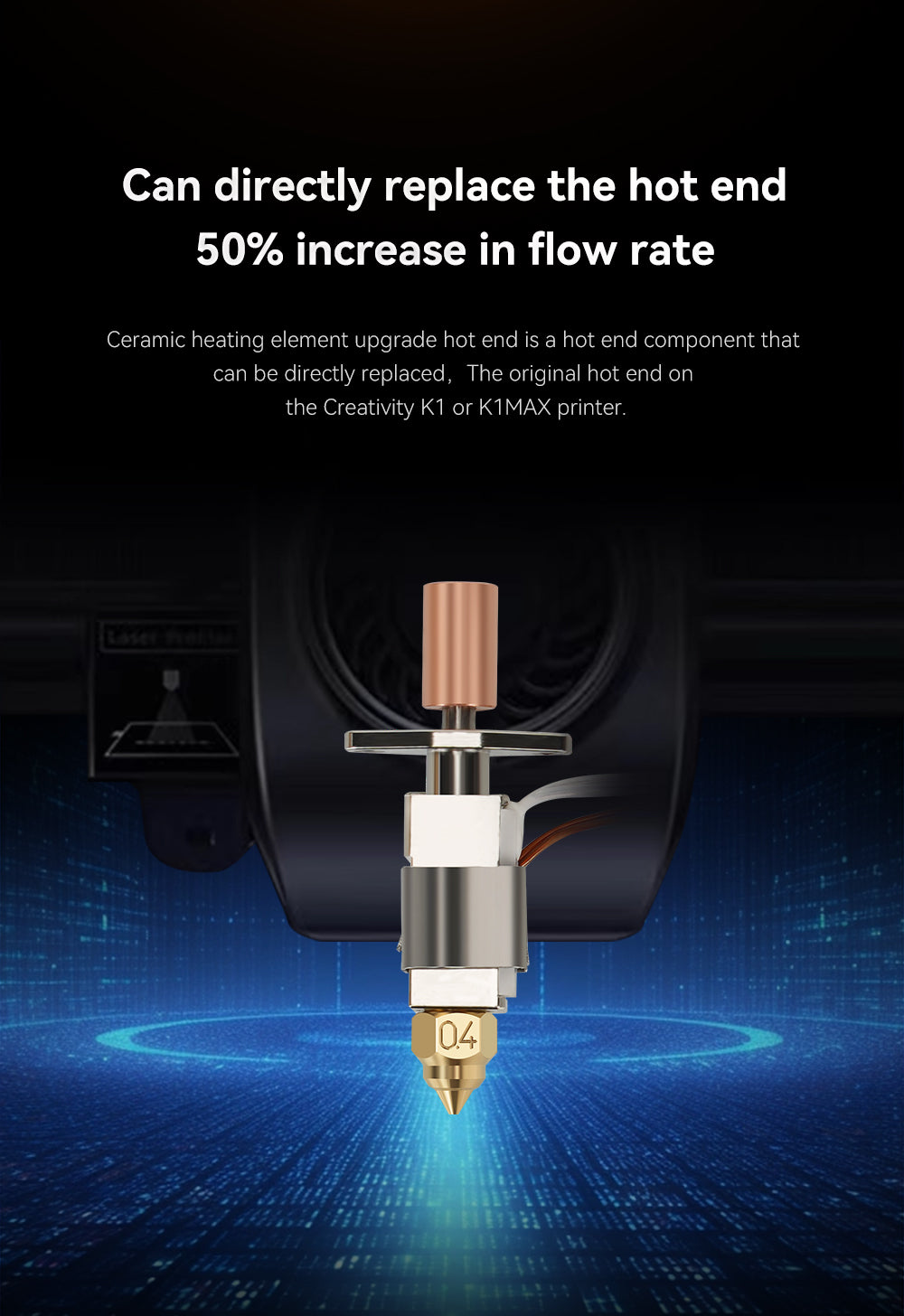 Creality K1 Hotend Creality K1 Max Hotend Ceramic Heating Block Nozzle