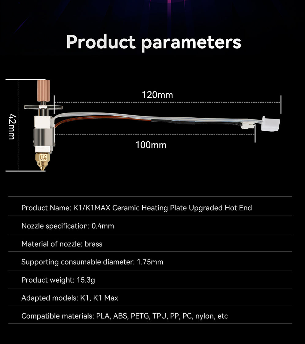 Creality K1 Hotend Creality K1 Max Hotend Ceramic Heating Block Nozzle ...