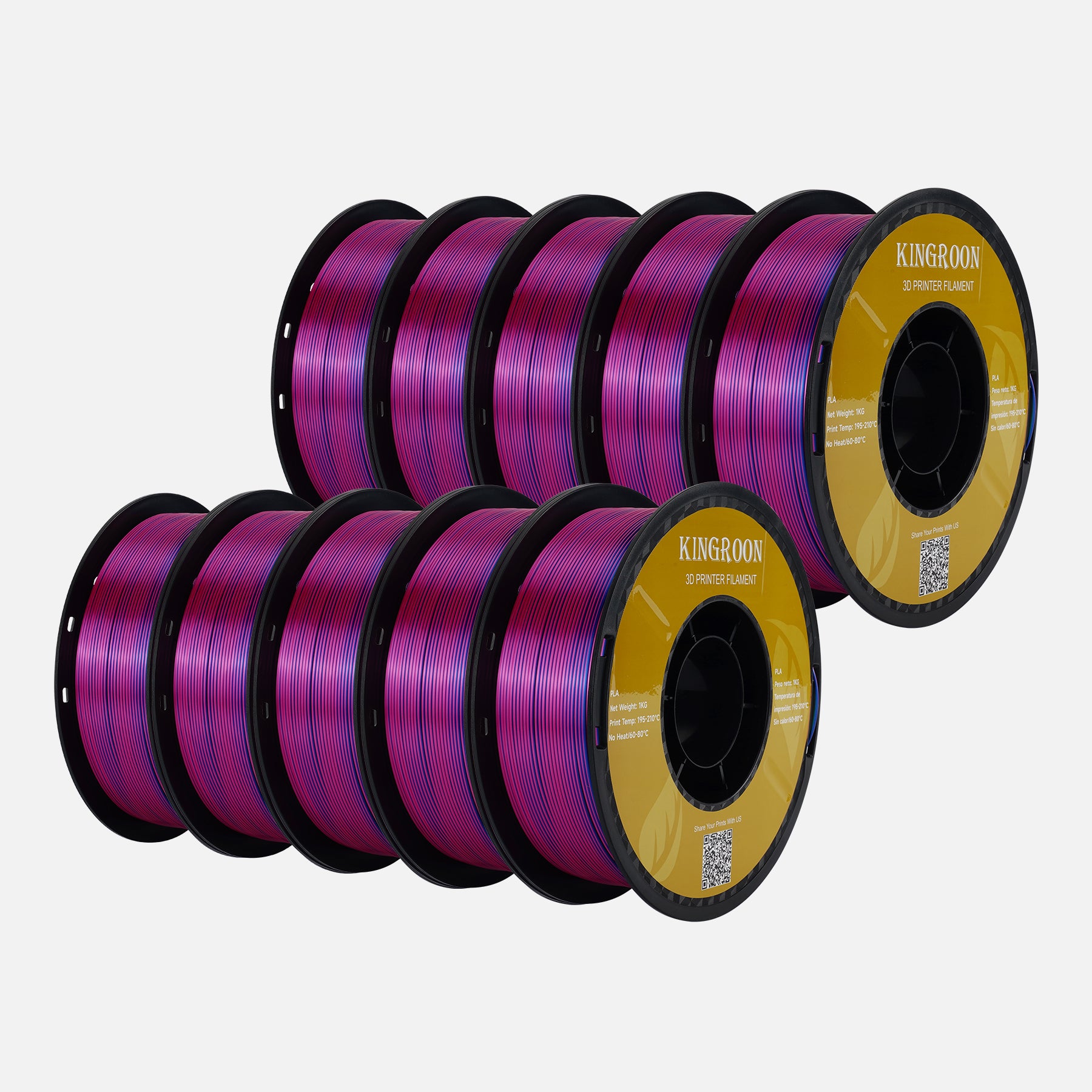 🔥 Silk Rainbow PLA Filament-3D Print Material-Kingroon 3D