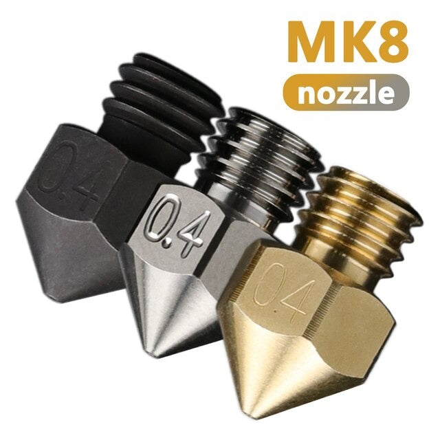 3D High Quality MK8 Nozzle for 3D Printers parts 1.75mm Filament Hardened Steel Nozzle M6 Thread-3D Printer Accessories-Kingroon 3D