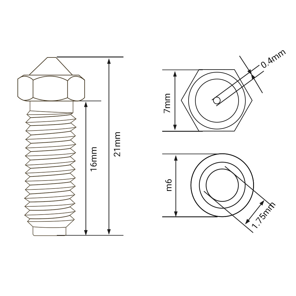 Hardened steel crater nozzle For Anycubic Kobra 2-3D Printer Accessories-Kingroon 3D