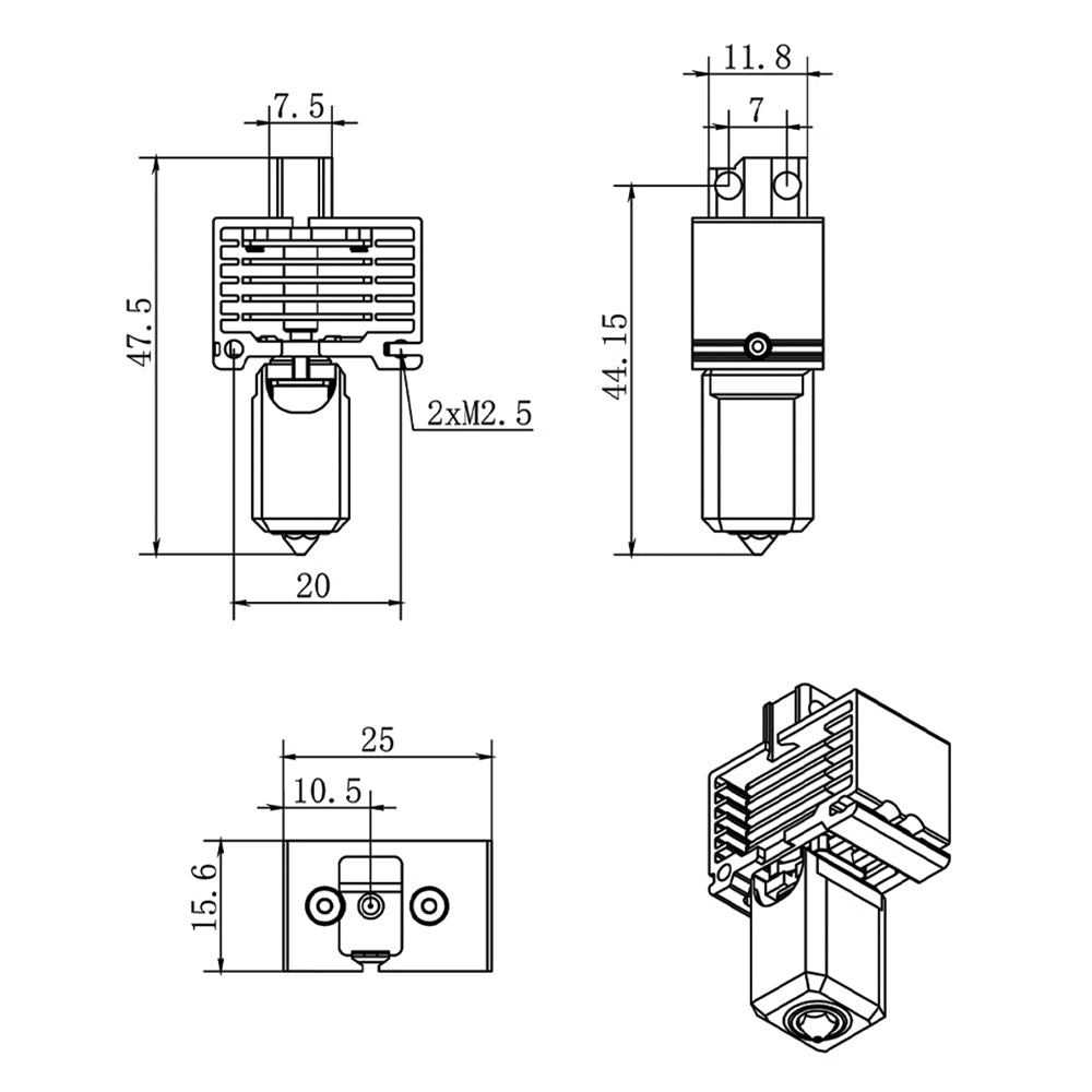 Hotend For Bambu Lab p1p X1C P1S X1 V3.0 Upgrade Hot end-3D Printer Accessories-Kingroon 3D