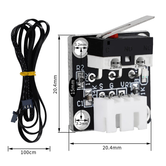 X/Y/Z Axis End Stop Limit Switch Module 3D Printer part 3Pin N/O N/C Micro Switch for CR10 Ender-3