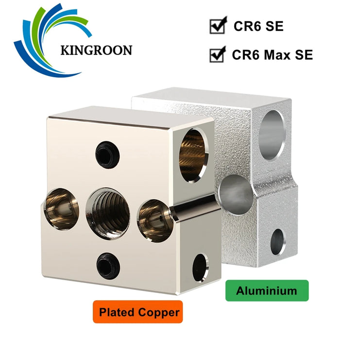 CR6 SE Heater Block High Temperature Plated Copper & Aluminium Heatblock For Creality CR-6 SE/CR 6 Max SE 3D Printer