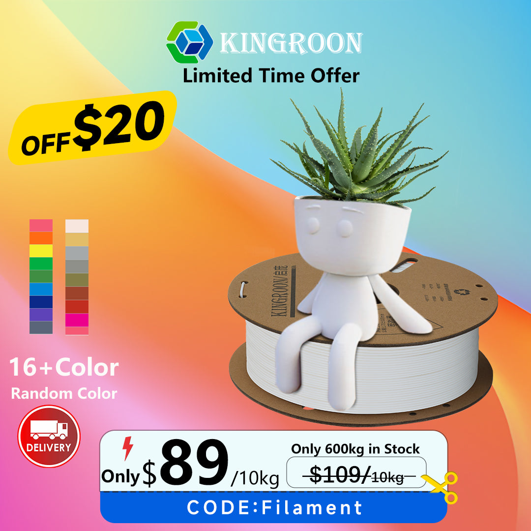 10KG Freedoom Color Deliver PLA Filament 1.75mm for The US-3D Print Material-Kingroon 3D