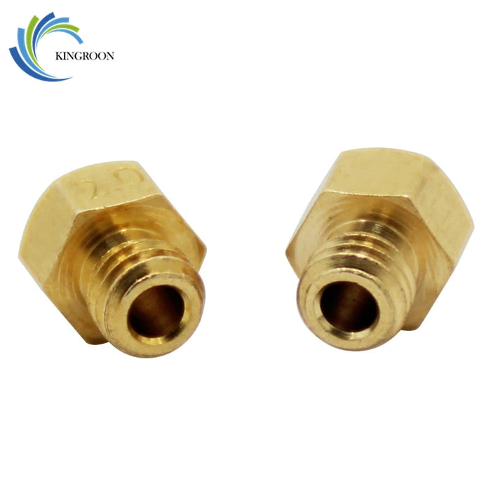 M6 Copper Nozzle 1.0mm 1.5mm 2.0mm Larger Diameter Nozzles For 1.75mm 3mm Filament Big Hole Brass Nozzle-Kingroon 3D