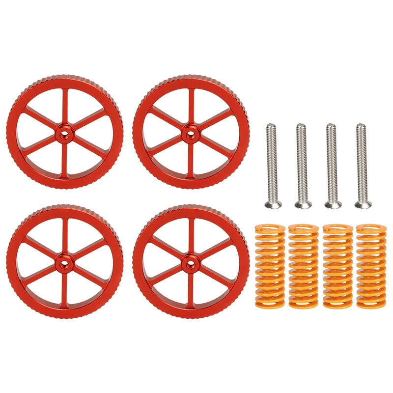 4SETS M3/M4 Screws Nuts Heat Bed Leveling Spring Knob 3D Printers Printer Calibration Accessories-3D Printer Accessories-Kingroon 3D