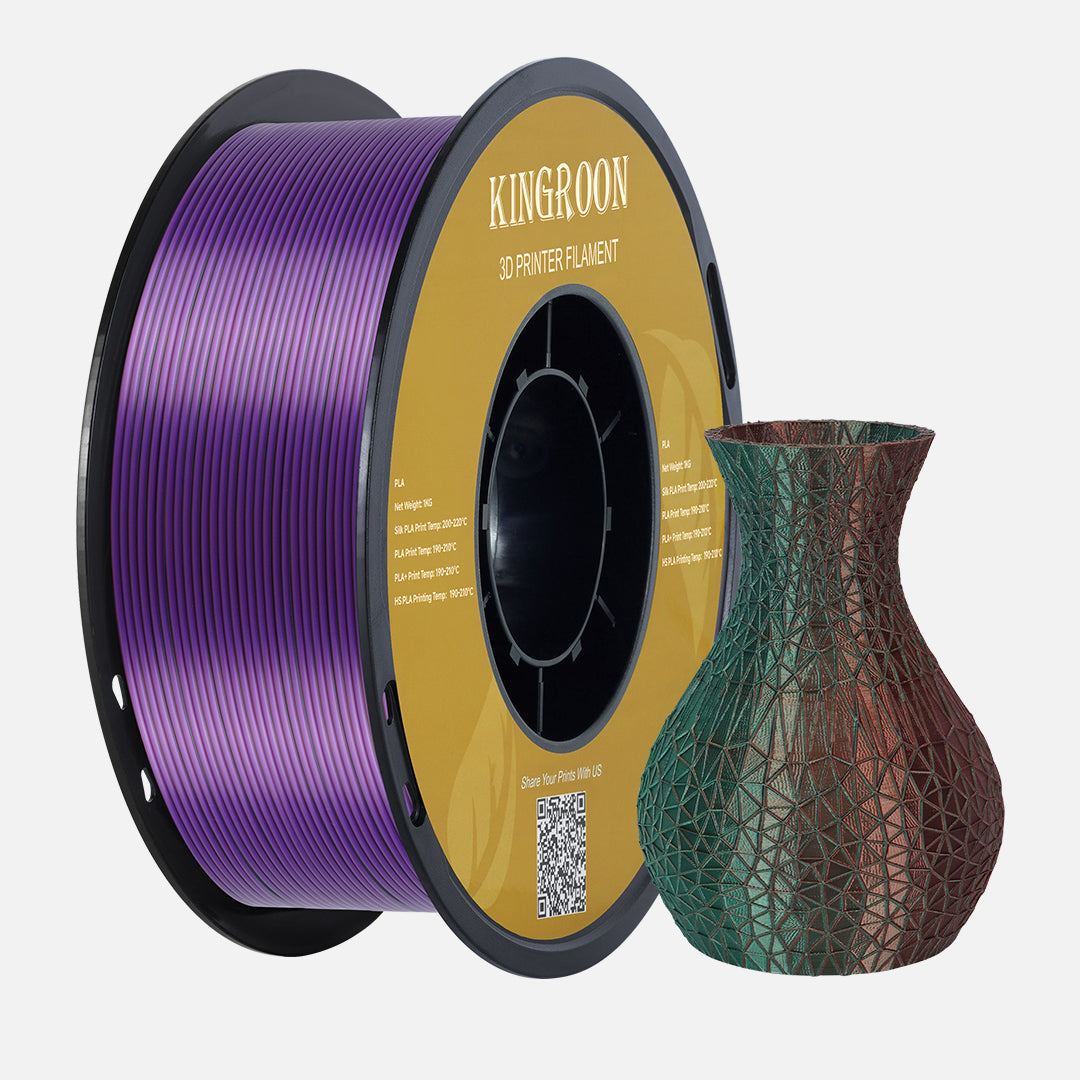 【新着商品】Kingroon PLAフィラメント、三色シルクPLAフィラメント1 2KG Pack】Tri-Color Silk PLA Filament - Yellow / Red / Blue