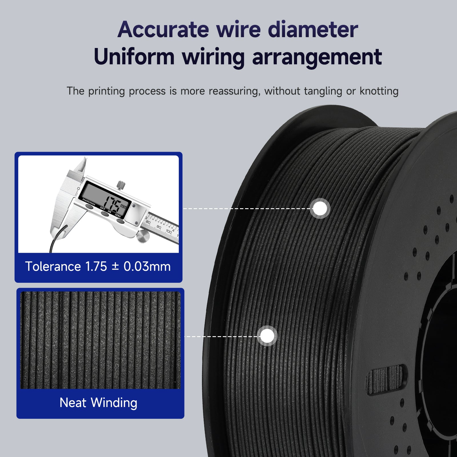 KINGROON PETG Carbon Fiber Black Filament-3D Print Material-Kingroon 3D