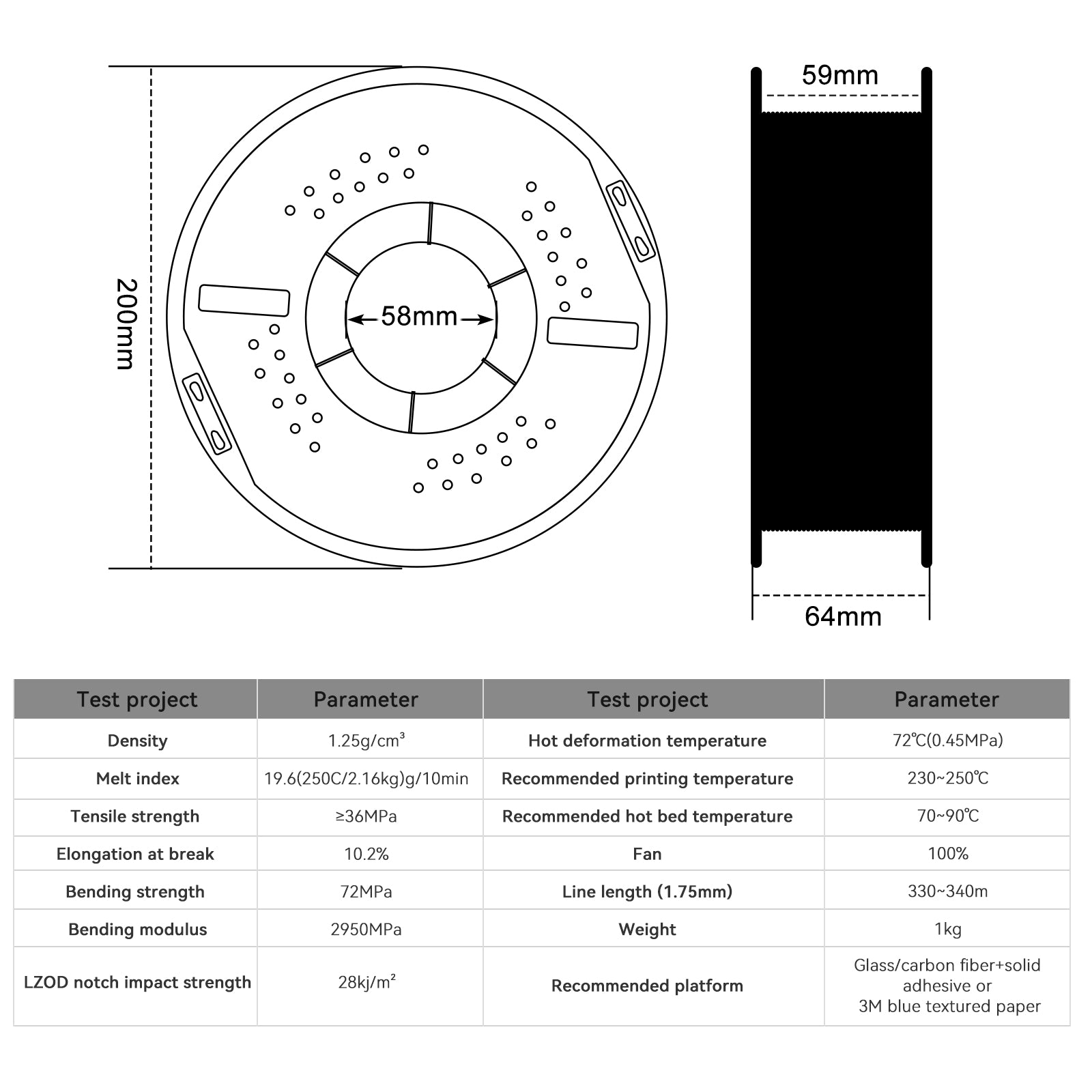 KINGROON PETG Carbon Fiber Black Filament-3D Print Material-Kingroon 3D