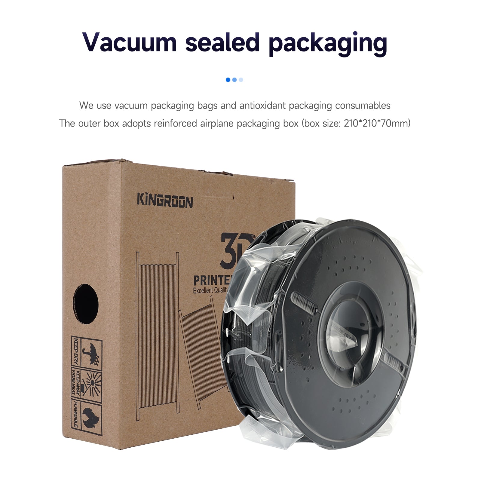 KINGROON PETG Carbon Fiber Black Filament-3D Print Material-Kingroon 3D