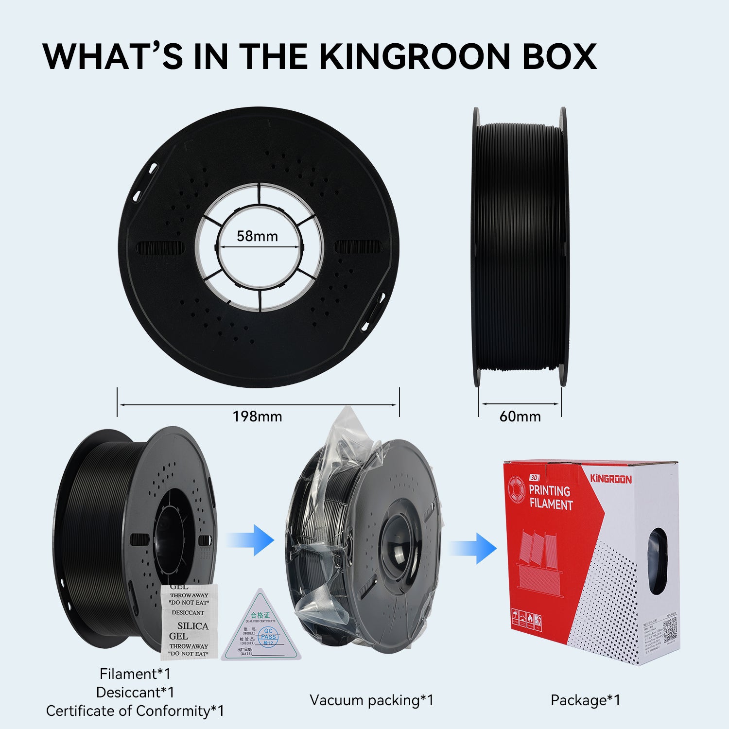 KINGROON PLA Filament 1.75mm-PLA Basic-Kingroon 3D
